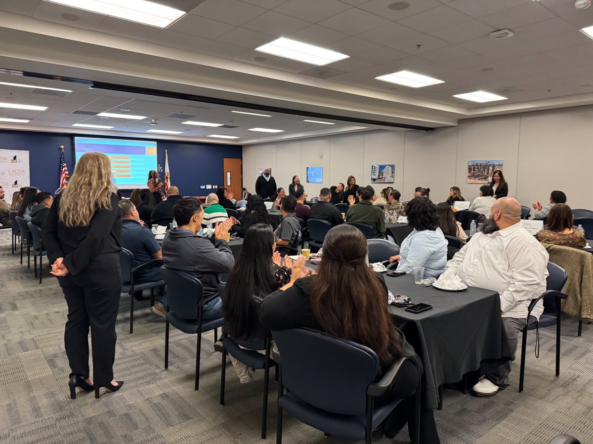LACDevAuthority's tweet photo. Celebrating commitment! Last month, our Housing Assistance Division honored their team members with Employee Service Awards. This special event recognized employees who have reached 5, 10, and 20 years of service. Thank you to all our honorees for your hard work. #FBF #TeamLACDA https://t.co/aOnb3Pghnr