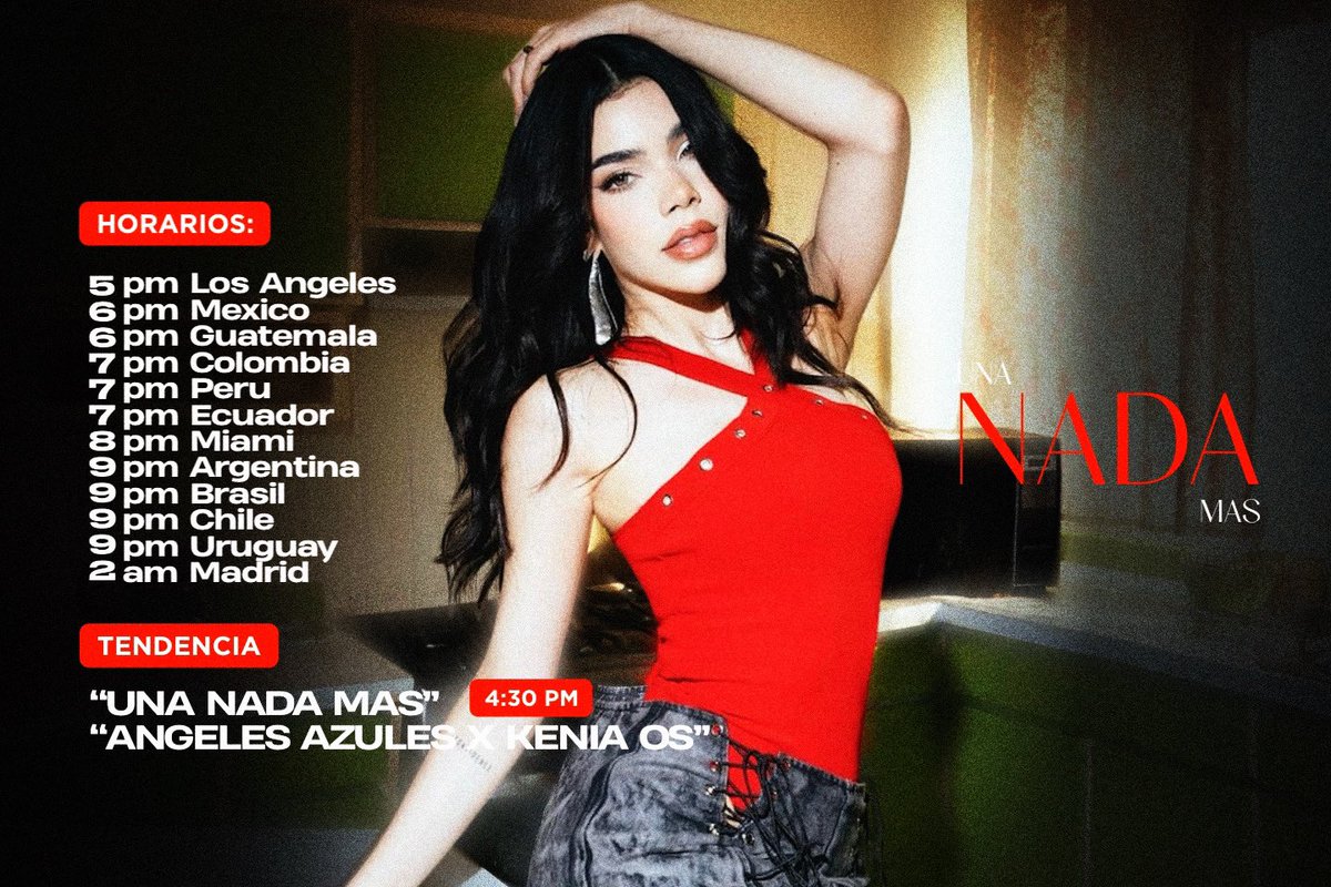 ¡Keninis! En -24 HRS estará disponible “Una Nada Más” la nueva colaboración de Los Ángeles Azules &amp; Kenia OS. Te dejamos algunos horarios y tendencias a usar el día de mañana. 🪽

#LosAngelesAzulesxKeniaOs