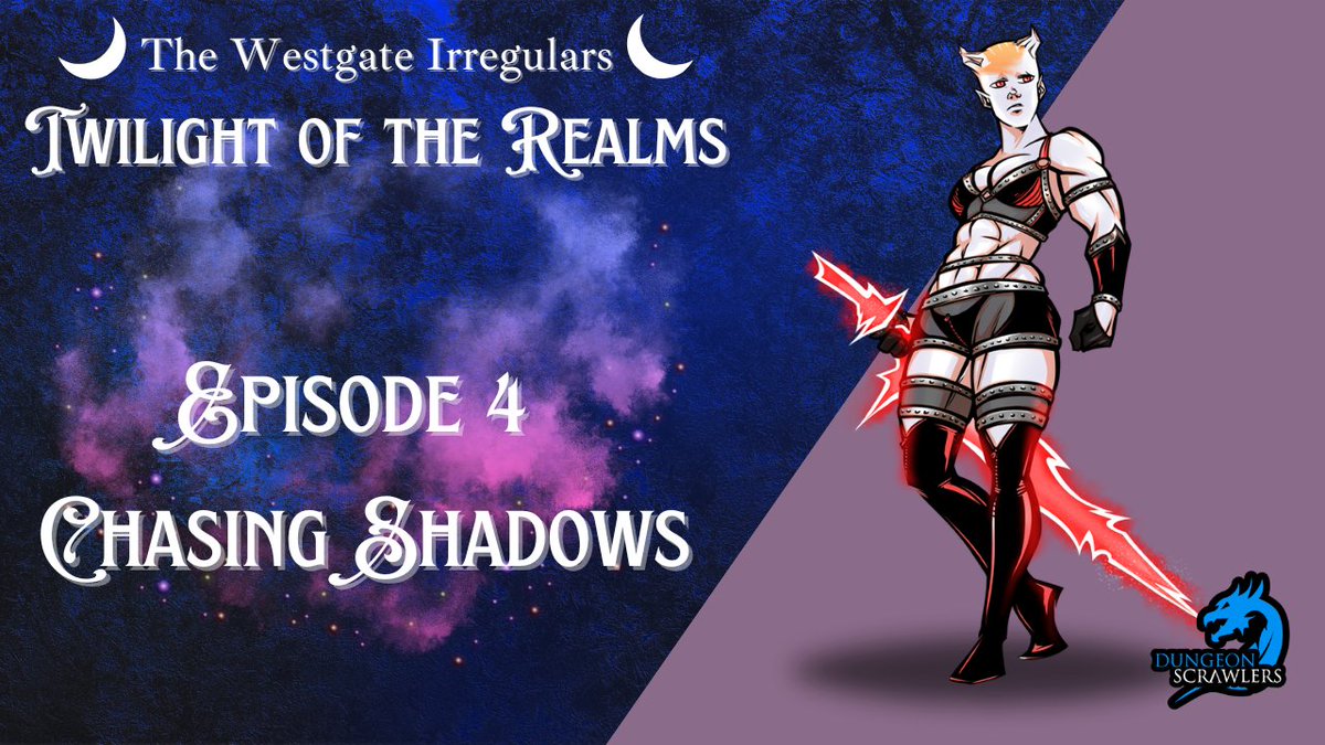 Twilight of the Realms returns tonight at 6pm PT! Join the hunt as Sorrow and the party strike out to find the Shadar-Kai hunting THEM. 

twitch.tv/dungeonscrawle…