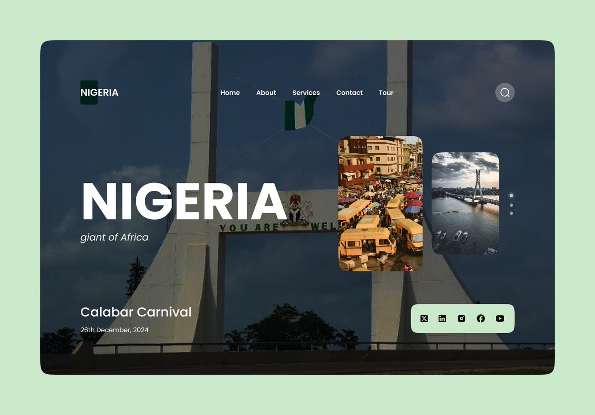 Be_ccccaaa's tweet photo. In the spirit of replicating posts from LinkedIn, I made these info screens for some of the places I love the most in the world and of course I had to add Nigeria
✨ please let me know what you think about these
#countries #uidesign #infoscreen https://t.co/uOcX3KSRmD