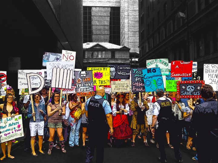 EndCredits6's tweet photo. Art of the Day: "Let's Protest". Buy at: https://t.co/QNKeX9Ic0w https://t.co/BxdbnhAIXi