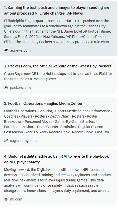 WellPlacedRocke's tweet photo. @Dstanc2 @AC051996 @OptimusKevTron1 @AdamSchefter "This post" doesn't question anything, your post did that. Grok agrees with me that it's all very funny, but it has no idea why - none of the pages it thought to digest are the NFL Rulebook. AI really just let you down here; how much of your factfinding are you outsourcing to it? https://t.co/5AUPBNyVn4