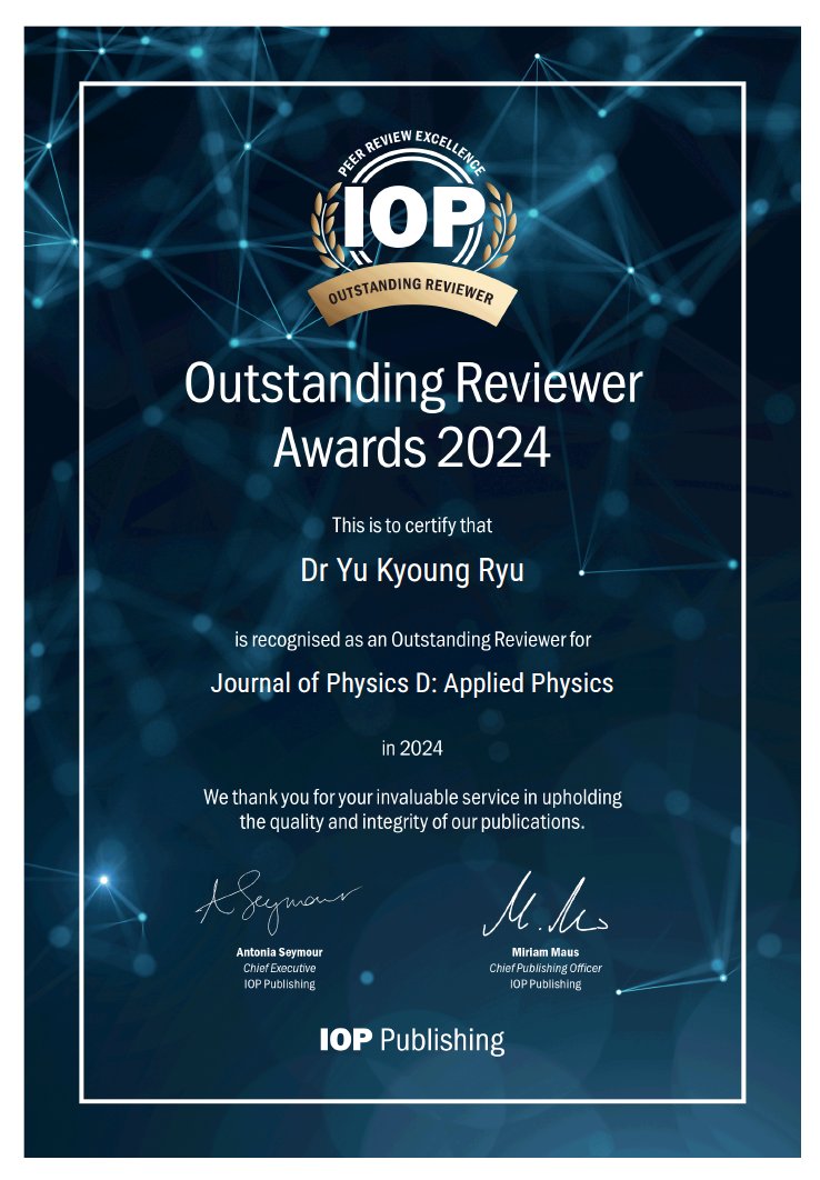 Yu Kyoung Ryu (@yukyoungryu1) on Twitter photo It is really gratifying to receive such recognition for the evaluation task, when you try to do the best with the time you have available for it. Thank you so much, <a href="/PhysicsNews/">Institute of Physics</a>! It is really gratifying to receive such recognition for the evaluation task, when you try to do the best with the time you have available for it. Thank you so much, <a href="/PhysicsNews/">Institute of Physics</a>!