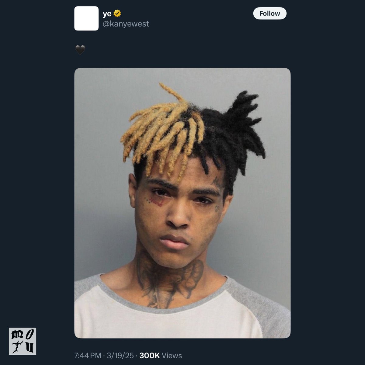 MastersOfTheUG's tweet photo. Ye showing love to XXXTENTACION 🖤 https://t.co/xtbj4eRthX