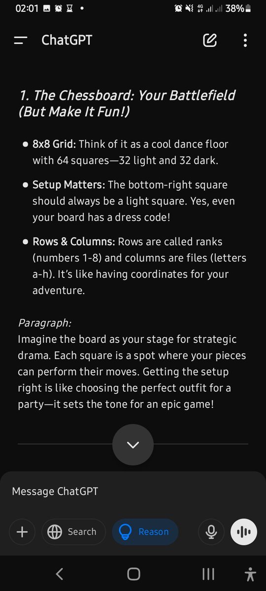beulah_agiande's tweet image. Day 1 of #AiSK 
Demonstrating Prompting Techniques and basic components of a prompt!
Using @ChatGPTapp , here is what I  came up with :
#ChatGPTapp
#chesspunks 
#chess
#ALX_AiSK