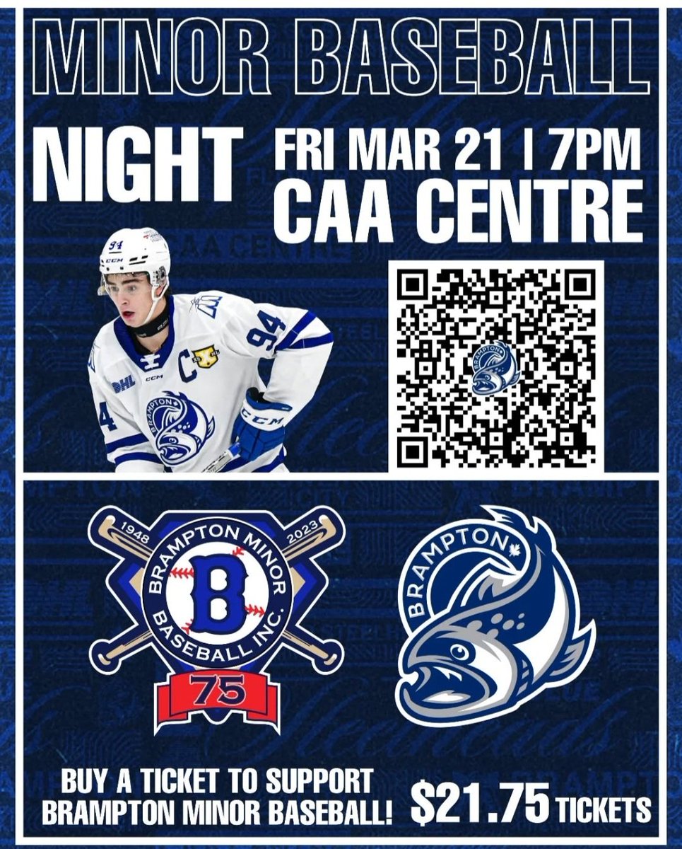 Looking for plans this Friday?  Look no further....join us for a fun evening out at the BMBI night cheering on the Brampton Steelheads!

Special pricing has been offered using the link:

am.ticketmaster.com/steelheads/buy…

Bring your team, friends and family for a fun event!