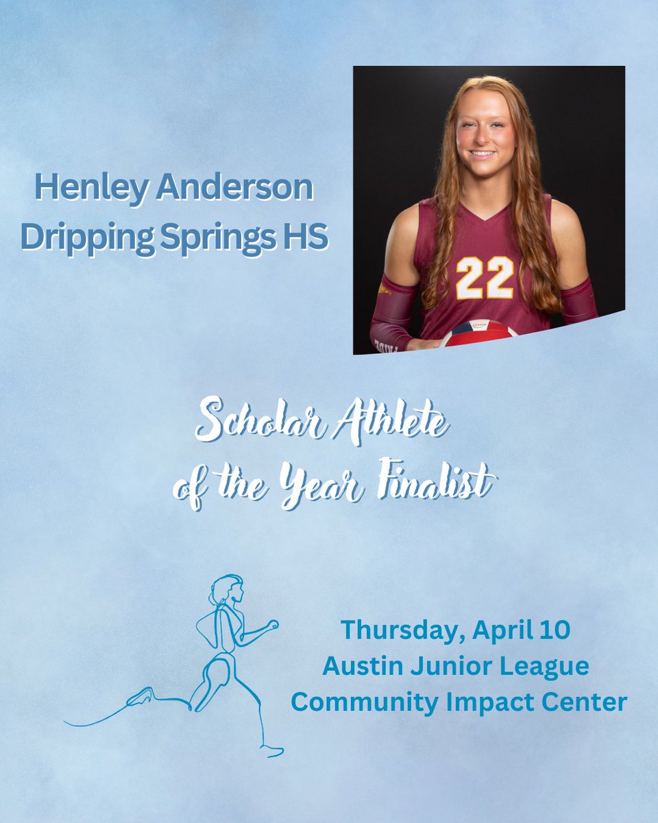 <a href="/edsmall18_tx/">Ed Small</a> <a href="/TCUFootball/">TCU Football</a> <a href="/HawkNationHHS/">HawkNation Principal</a> <a href="/UTAHswimdive/">Utah Swim & Dive</a> <a href="/Cody_Stoever/">Cody Stoever</a> <a href="/WimberleyHS/">Wimberley HighSchool</a> <a href="/Harding_FB/">Harding Football</a> Henley Anderson from <a href="/DSISD/">Dripping Springs ISD</a> is one of the top volleyball players in the country. She was a finalist for the inaugural AVCA Girls High School Player of the Year Award. She’ll play for <a href="/TexasVolleyball/">Texas Volleyball</a> this fall.