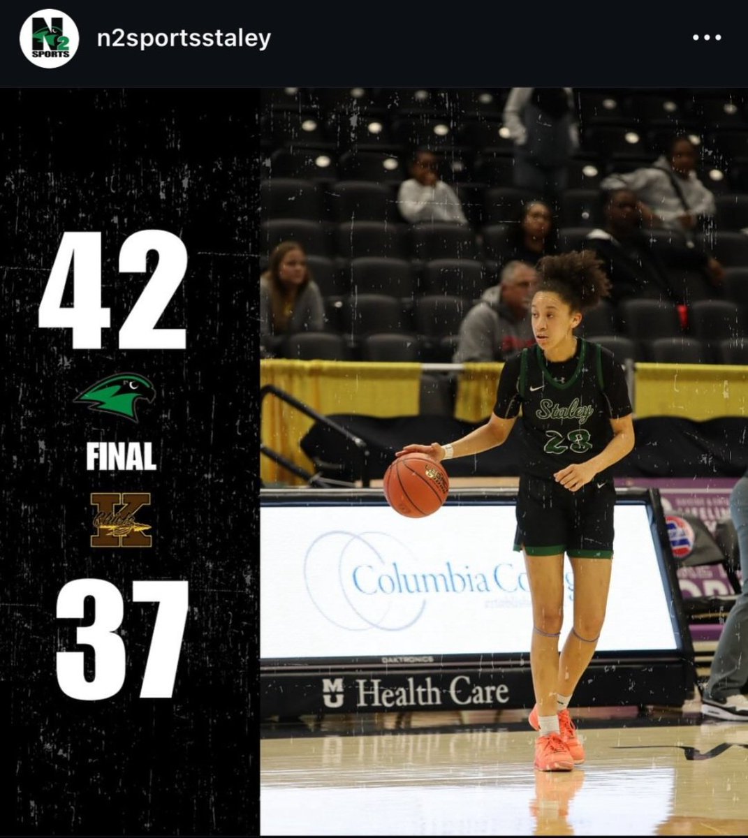 The @nkcschools <a href="/SHSFalcons/">Staley High School</a> <a href="/Northmen_OPHS/">Oak Park High School</a> will be playing for some 6A Championship hardware! Also... I see two amazing ECA scholars getting it done on the hardwood! Way to go, OP Adam T. &amp; Staley Londyn P. Let's GO!!