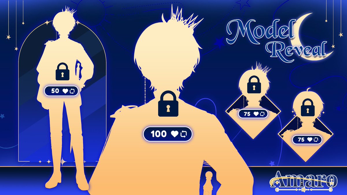 ✨1.0 Model Reveal Time✨

Look to the starry night. What do you see? Look far enough and you will soon meet me!

♡ + ↻ to unlock me!
#VTuberEN #VTuberUprising #ModelReveal