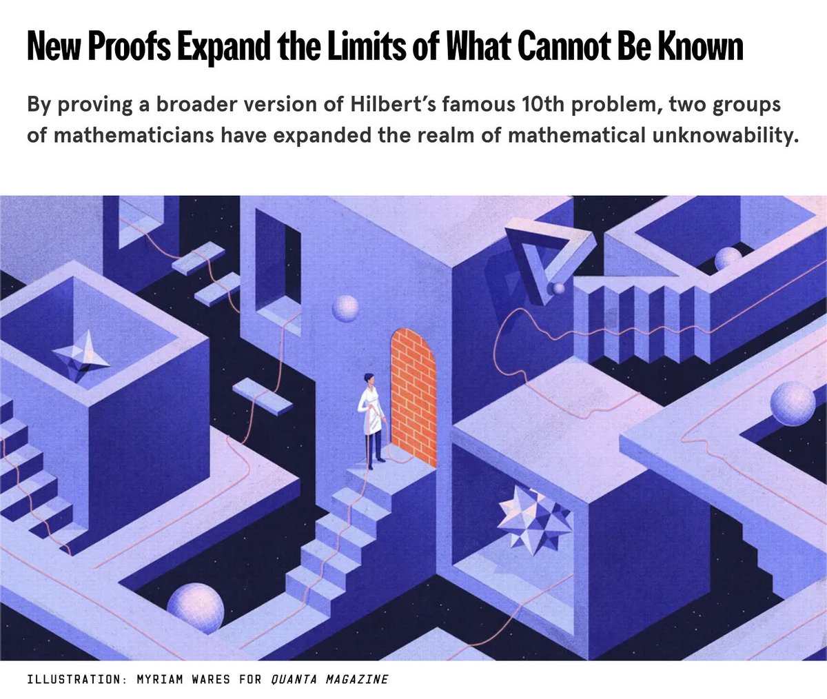 HertzFoundation's tweet image. Two teams, two independent proofs, one breakthrough: Mathematicians—including Hertz Fellow Manjul Bhargava—have expanded Hilbert’s 10th problem, proving that certain equations will forever remain beyond computation.🔗bit.ly/4bDbFyj

#Math #Hilberts10th #NumberTheory