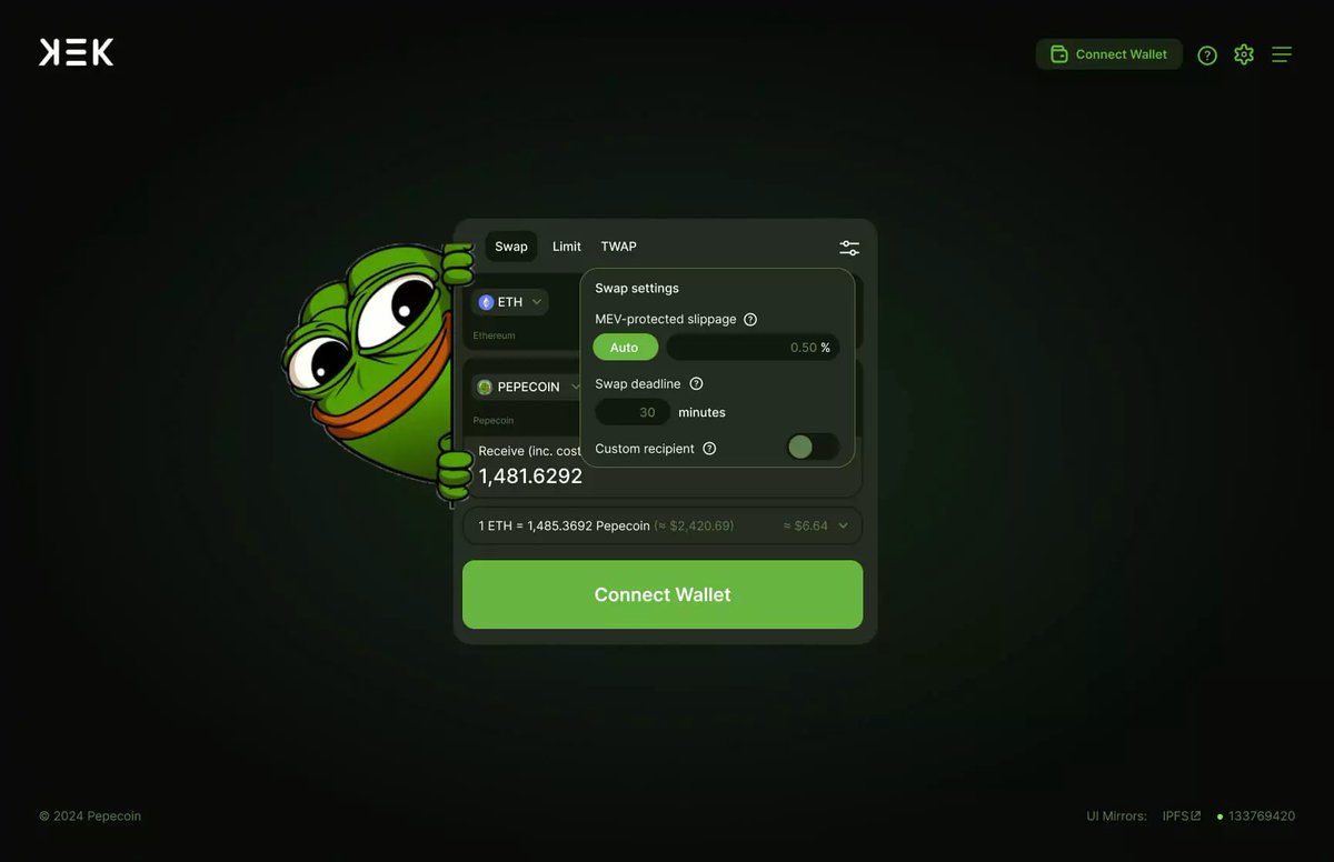 rarepepenews's tweet photo. The #KekBot is evolving beyond training into a working terminal. Imagine combining DEX trading with AI in a "memetic twist" that makes DeFi actually fun to use! This could be the killer app that brings new users to both the 2016 OG $PEPE by @PepeCoins and wider crypto adoption. 🤖📈 5/6