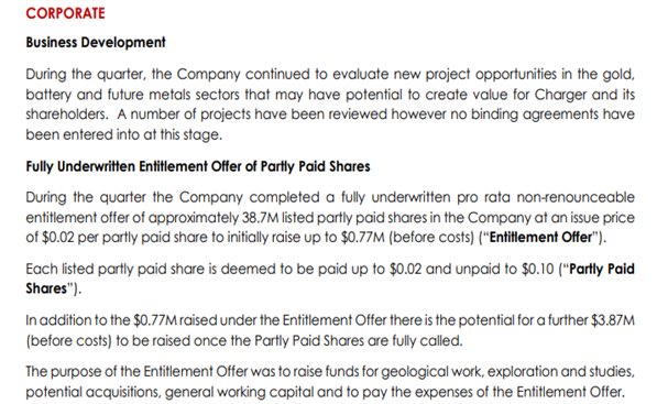 ASXPeoplesChamp's tweet photo. $CHR.ax $CHR
$2.4m cash with another $500k to come from RIO which is sole funding $1.1m spend on lithium project (not that market will really care but decent enough). Not bad for a $3m junior. 
Now on to the new project. Recent 2c p/p  10c issue will keep cap structure tight. https://t.co/Q22t8fX9aD