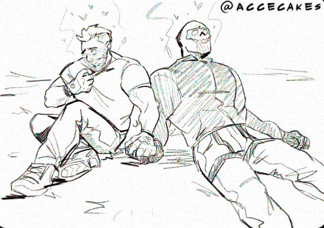 #Ghoap 
#ghoapoftheday day 2
This art is by <a href="/AcceCakes/">Accecakes🤡🎺 Commissions = OPEN ⭐️</a> on Twitter! 
theyre holding hands....... ough,,,