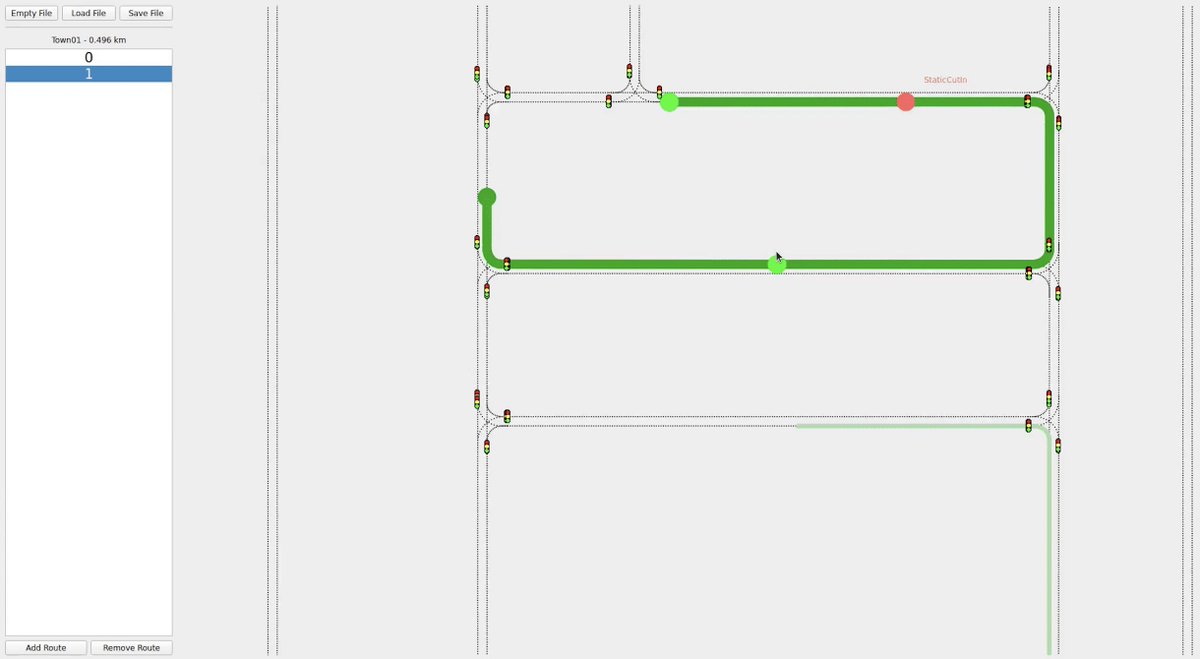 We have just released a new tool to create custom routes and insert scenarios for the CARLA Leaderboard 2.0. The tool was written by our great research assistant <a href="/jens_beiss/">Jens Beißwenger</a> 🥳

Github: github.com/autonomousvisi…

#CARLA #AutonomousDriving