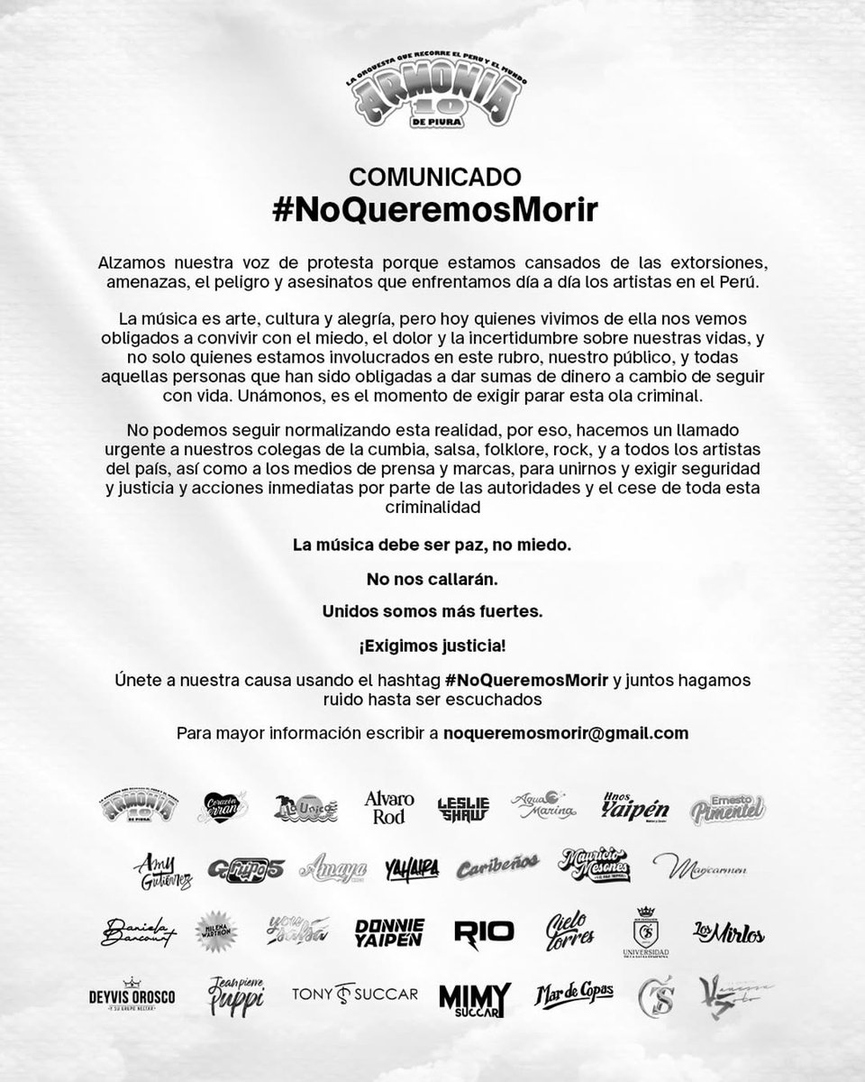 Lenintamayoqpop's tweet image. Hoy la realidad de nuestro país, la inseguridad y la violencia han afectado a todos, incluyendo a nuestra comunidad artística. Hace unos días, a un colega le arrebataron la vida, y eso nos recuerda lo frágil que es nuestro espacio como artistas en Perú ¡FUERZA LLAQTA! 
#leninqpop