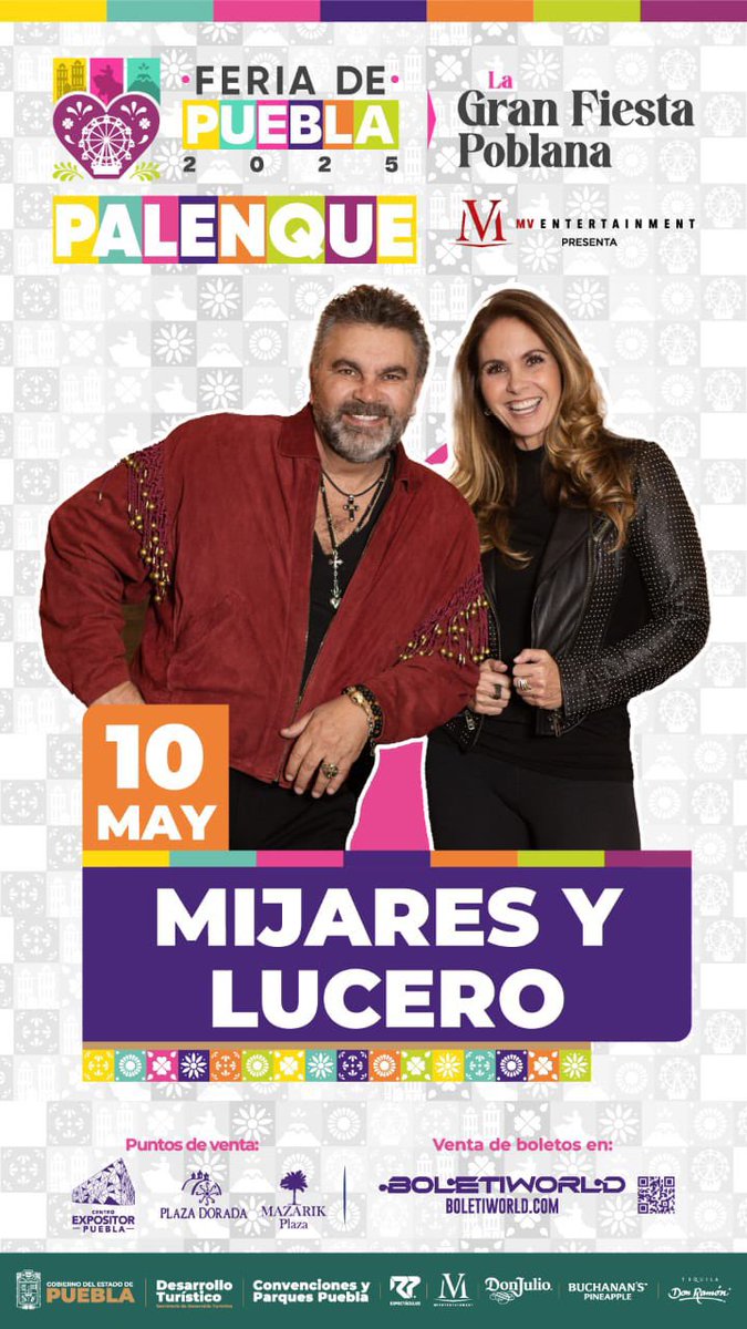 LuceroMexico's tweet photo. ¡Un 10 de mayo inolvidable! 🌟 Porque una fecha especial merece una noche mágica. 
Mijares y yo los esperamos en el Palenque de Puebla. ¡Nos vemos ahí! 🎤❤️ https://t.co/WeUoo3B0x5