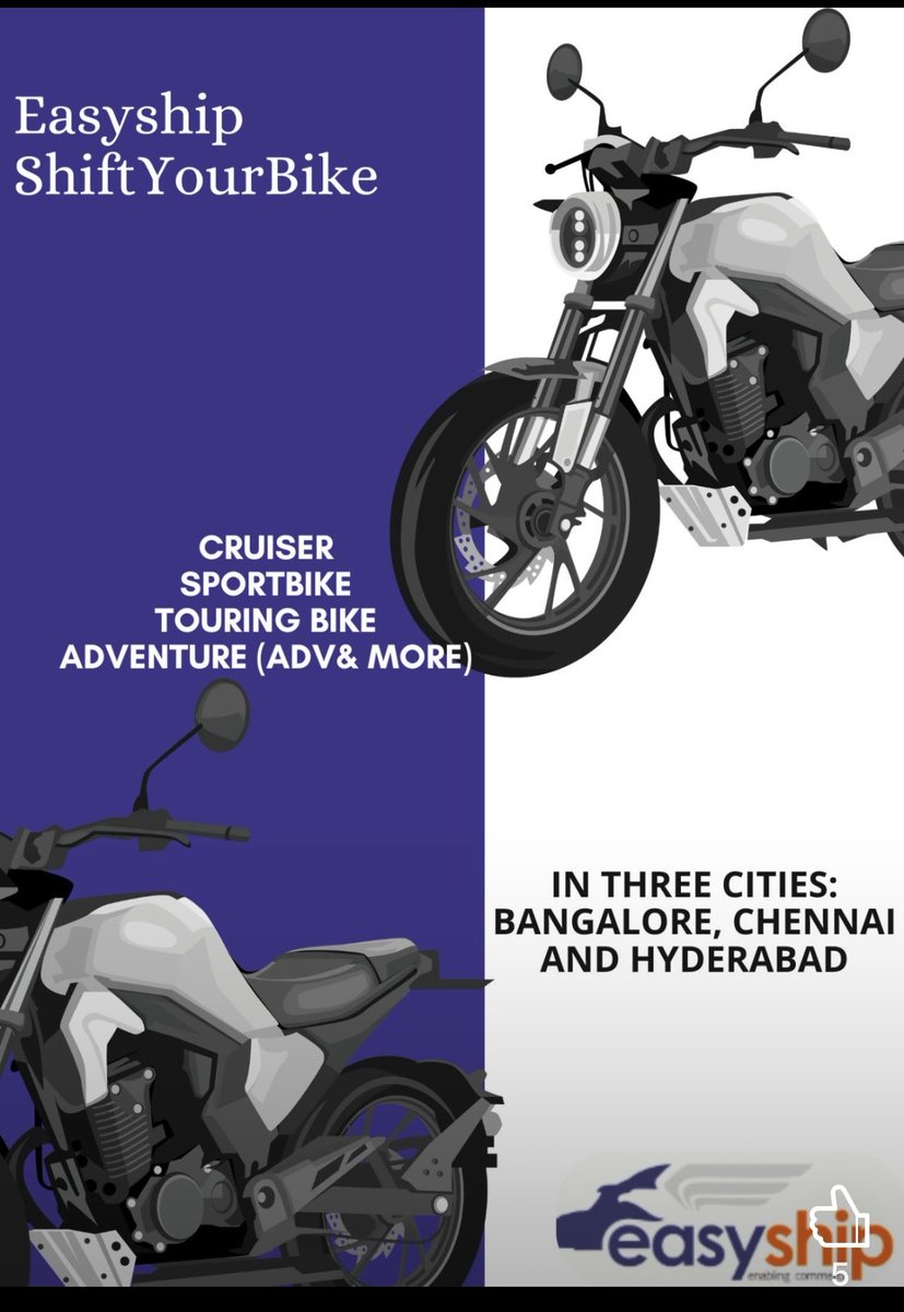 cprasadchowdary's tweet image. #bikeshipping Ship your bike anywhere in India please contact sales@easyship.co.in