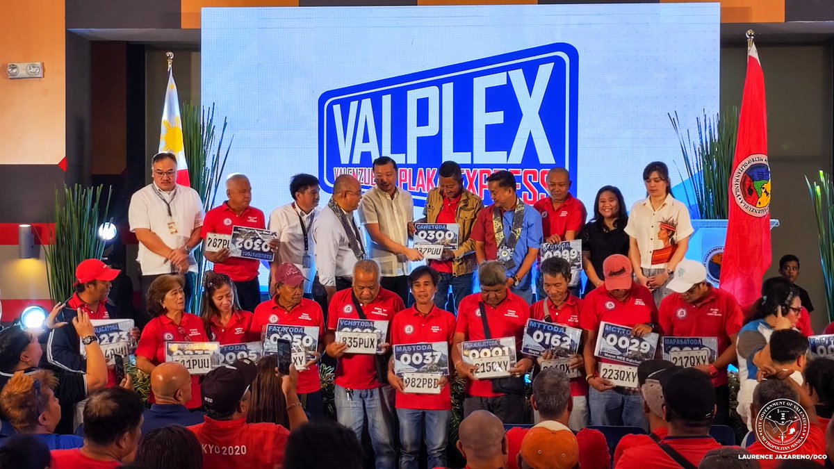 valenzuelacity's tweet photo. AS IT HAPPENS: Ceremonial Turnover of the LTO Plates and TODA Body Numbers to Valenzuelano TODA Drivers through the newly launched #ValPlex Program, an initiative that aims to expedite the release of vehicular plate numbers in Valenzuela City, today, March 20, 2025, at the ALERT Center Multi-Purpose Hall.

Watch the livestream here: https://t.co/6GxhciAbux

#Valenzuela #ValenzuelaNews