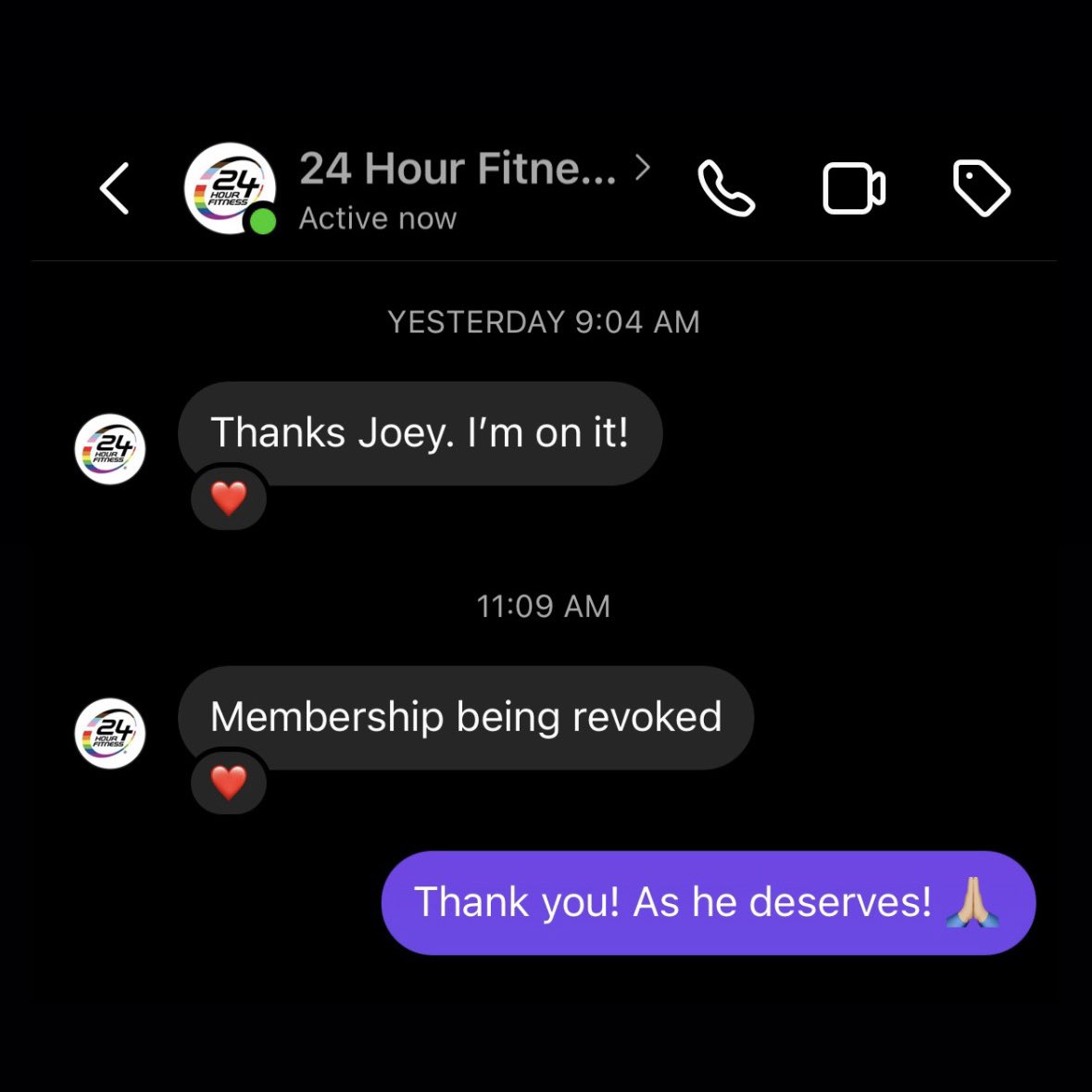 TheJoeySwoll's tweet image. Yesterday I was sent a horrible video of a man filming a woman in the gym to make fun of her size. I immediately sent it to 24 Hour Fitness. One day later the video has been removed and his membership has been revoked. Being “skinnier” or in better shape than someone does NOT…