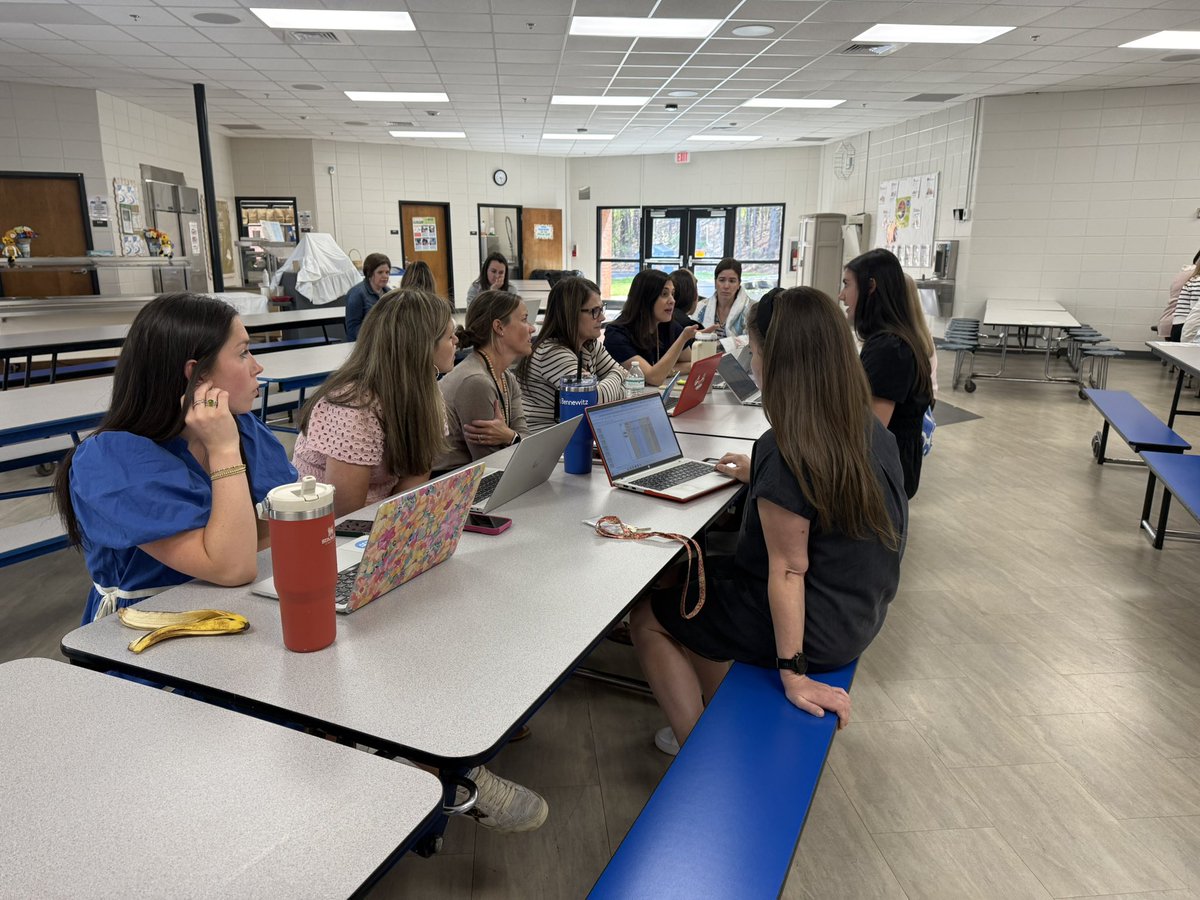 Our <a href="/ocpslittlechief/">Oconee Primary</a> teachers working hard on reviewing curriculum maps and pacing guides for our new ELA standards implementation!