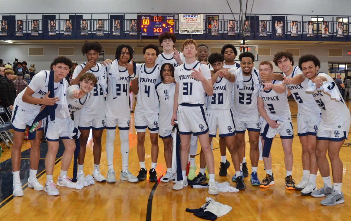 OEWolvesbball's tweet photo. Loved celebrating these guys tonight!  Will definitely miss this senior group.  Thank you! https://t.co/FiFOzvLCQj