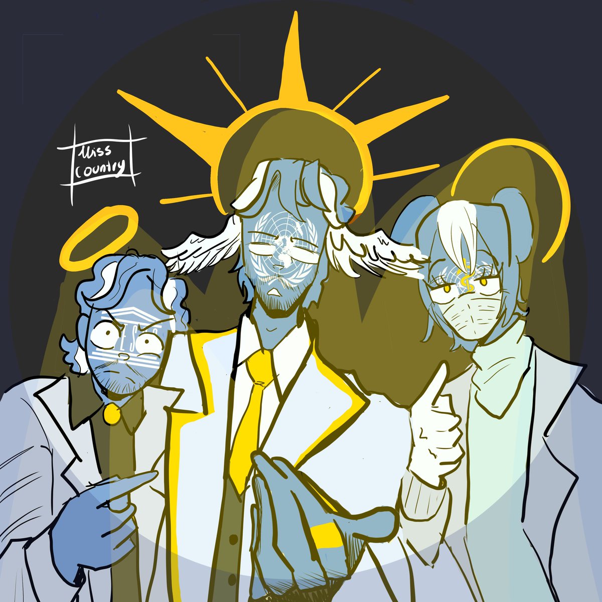 MissContry64's tweet photo. UNESCO,ONU,OMS.
The Brothers and sister. Cambios de diseño en OMS y ONU y con nuevo diseño de “UNESCO”
#CountryHumans #CountryHumansonu #countryhumansunesco #CountryHumansoms #CountryHumansorganization https://t.co/xE2aFIC0cZ