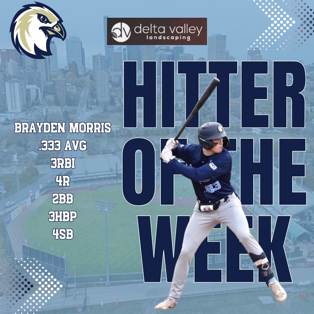 ECHawksBaseball's tweet photo. The Hawks go undefeated in preseason action!

Our DELTA VALLEY Players of the Week go to Brayden Morris &amp; Brendan Loeppky!

Morris lead the way at the plate hitting .333 and swiping 4 bags, while Loeppky was dominant in his 4 innings, punching out 7!

#RockTheHawk https://t.co/f39DUTg8h4