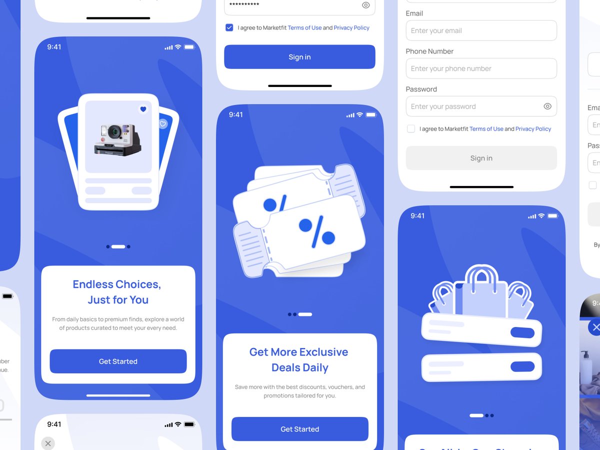 pixaradesign's tweet photo. Marketfit - E-Commerce Mobile App UI Kit | Onboarding 📱 https://t.co/r1xrY9tN5w