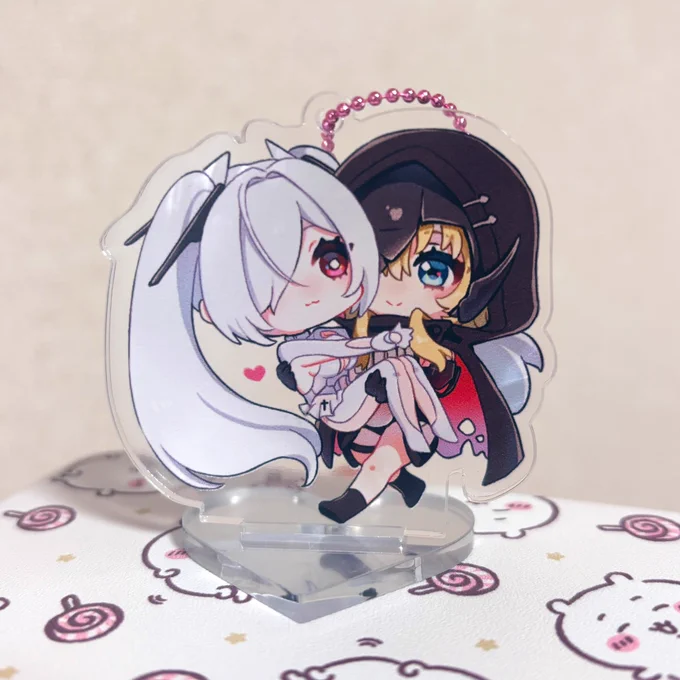 ちし共で頒布予定のアクスタ届きました!めちゃくちゃ可愛い!アクキーにもなります #ちし共 
