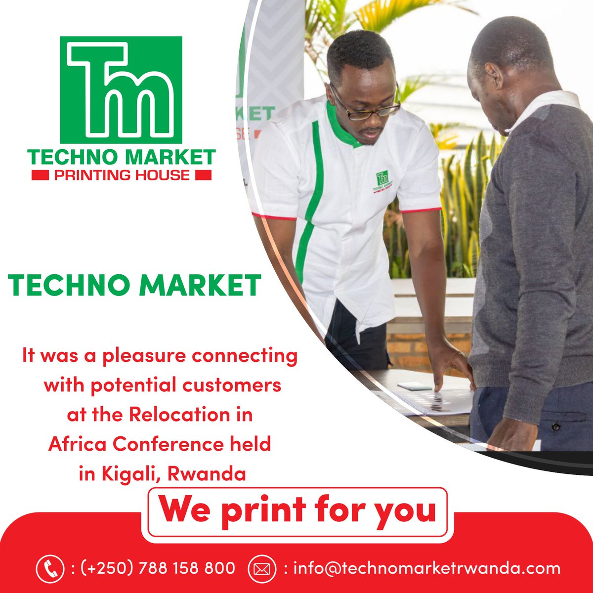 It was a pleasure connecting with potential customers at the Relocation in Africa Conference held in Kigali, Rwanda, on March 13-14, 2025, which TECHNO MARKET PRINTING HOUSE proudly sponsored.