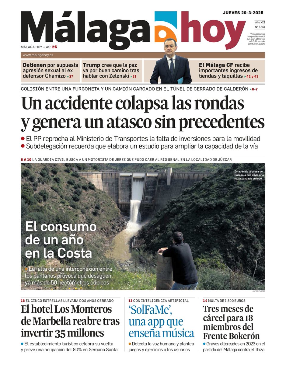 ¡Buenos días! Aquí tenéis la portada de <a href="/malagahoy_es/">Málaga Hoy</a> de este 20 de marzo de 2025 #FelizJueves #Málaga malagahoy.es