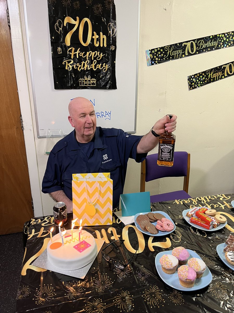 sam_alcroft's tweet photo. Happy Birthday John Murray NAC at Shieldhall in Glasgow 70 years young , 27 years with the Co @CoopFuneralcare @coopukcolleague @coopuk https://t.co/mwx22yooYR