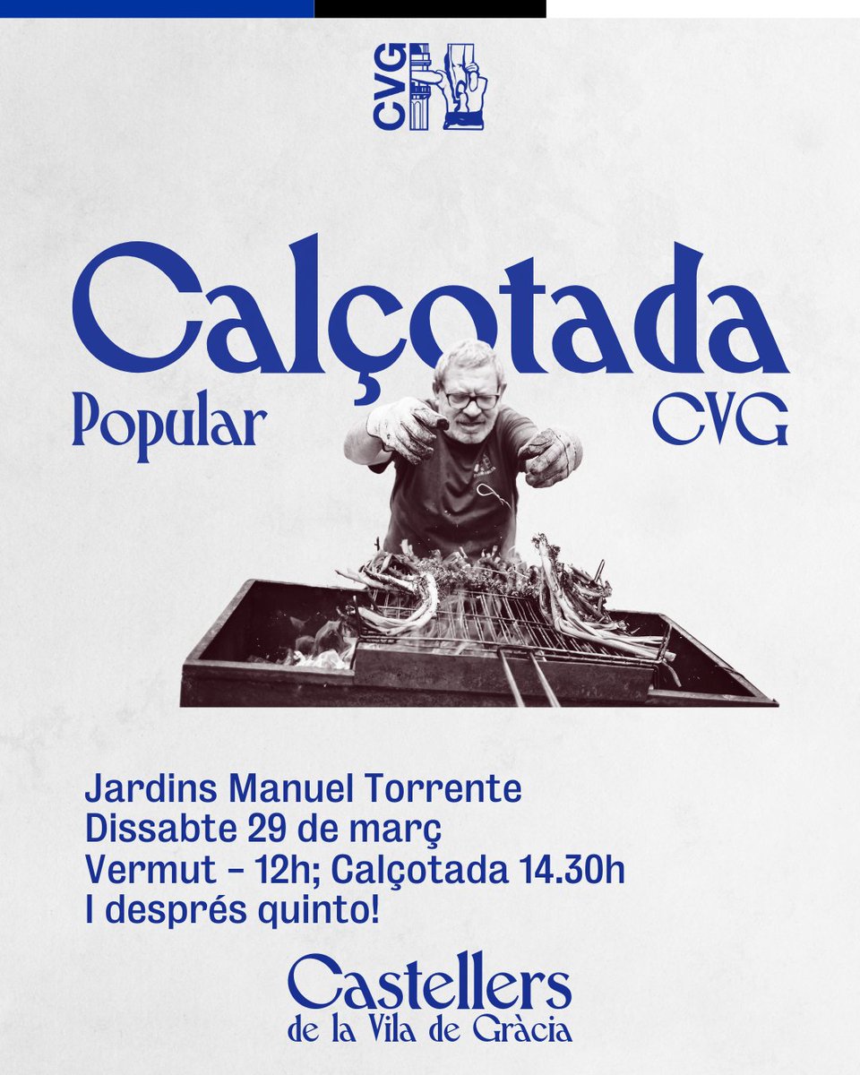 Després de la donació de sang de la setmana vinent, celebrarem la Calçotada de la Colla. No t'ho perdis!

Últims dies per comprar tiquets 👇

El preu per adults no membres de CVG és de 17.5€ i inclou tot el menú.