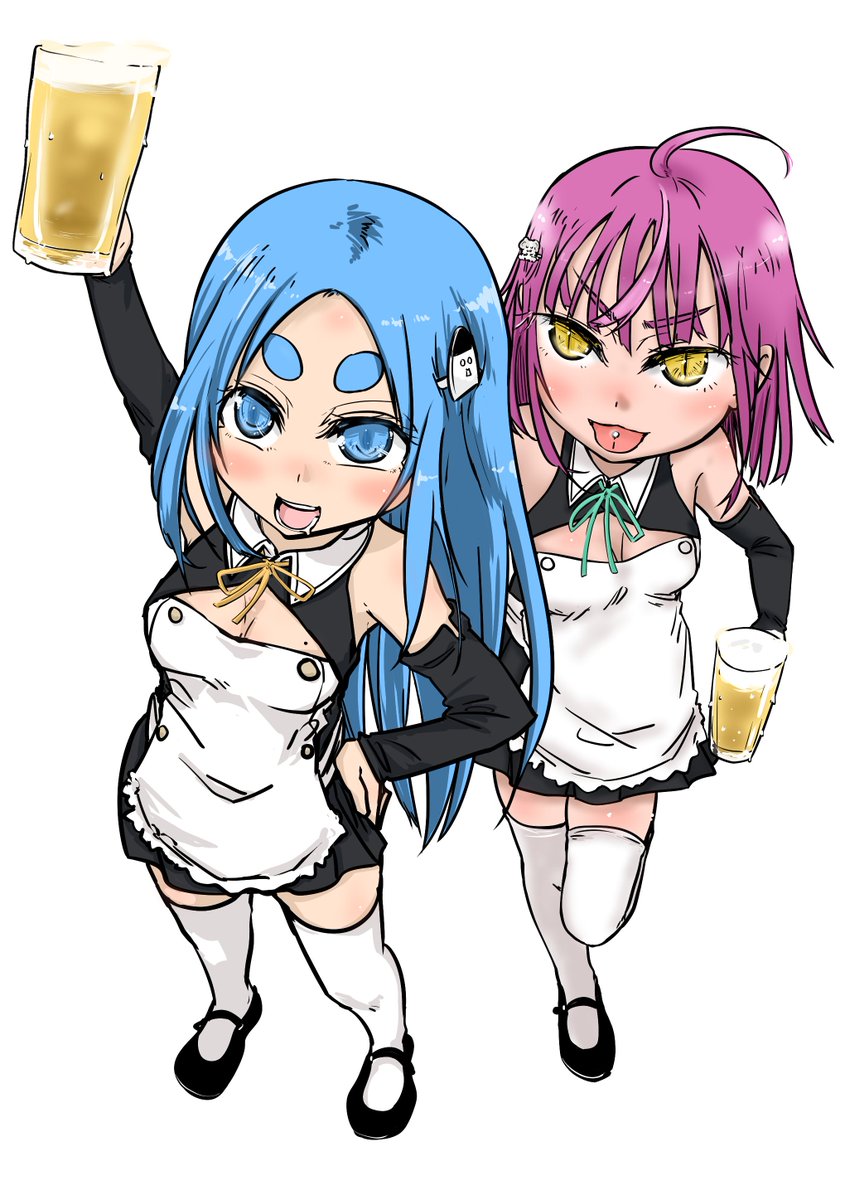 「【skeb】まおこちゃんとしおこちゃん依頼内容『キャラデザが本当に好きすぎます。」|ルーツのイラスト
