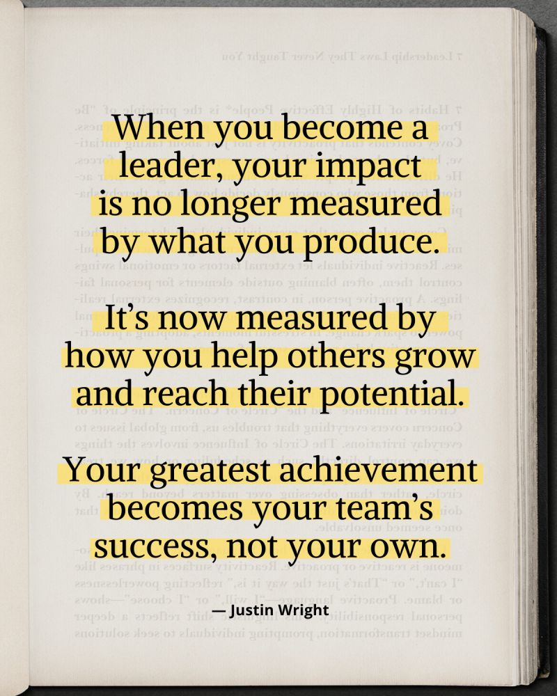 Leadership isn’t about personal achievements-it’s abt empowering others to succeed. True mark of leader is success of their team. Your greatest achievement is not in how u inspire &amp; support dose around you.
#LeadershipDevelopment  #success  #Empowerment  #Teamwork #Growth