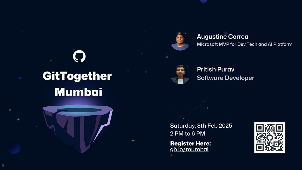 augvcor's tweet image. 🚀 #Mumbai coders, get ready for an afternoon of AI-powered coding! #GitTogetherMum is bringing a hands-on workshop on #GitHubCopilot #SeasonOfAI! 

🤖 Learn to code smarter, not harder. 🧠 

Bring your laptop💻, @code, &amp;amp; @GitHub login! 👇 1/3