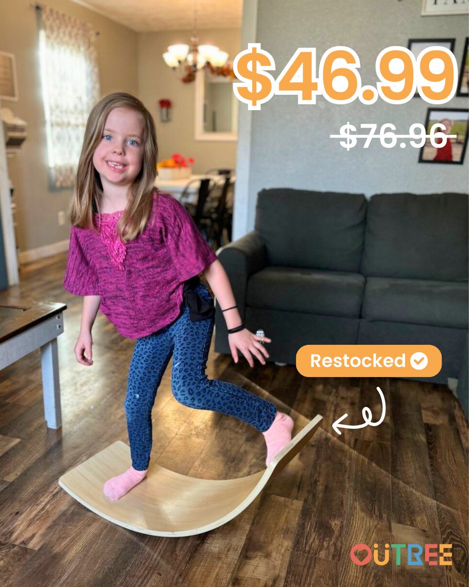 OUTREEKIDS's tweet photo. 🚨 IT’S BACK &amp; ON SALE! 🚨 Our Outree Balance Board is  at its lowest price ever! 🎉🙌 @lifeinthemundane ’s little ones are having a blast balancing, rocking, and getting creative with endless ways to play! 💫

⚡ Currently only $46.99 on https://t.co/hDgs5N3kVQ 

#Outree https://t.co/wt4w5yb2Z6