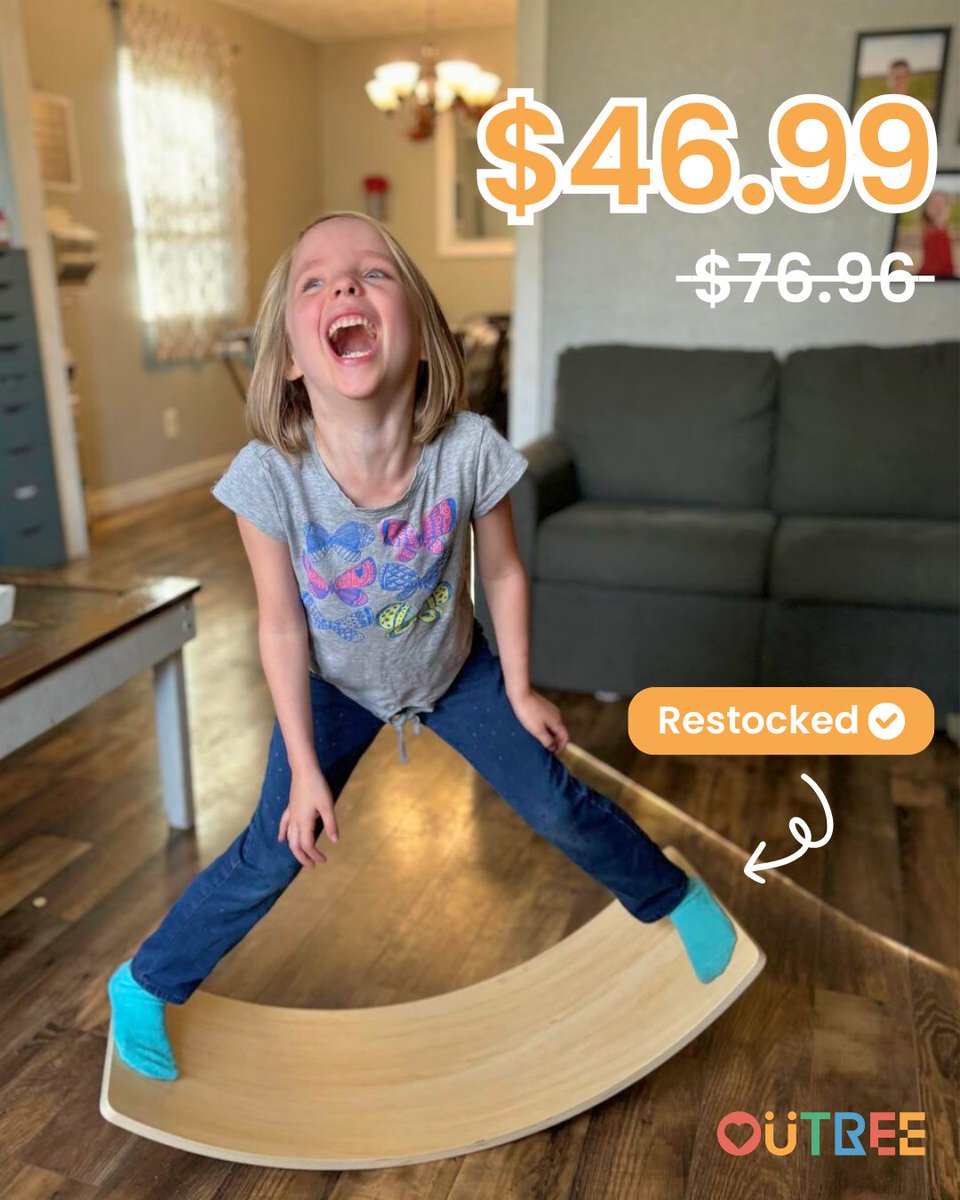 OUTREEKIDS's tweet photo. 🚨 IT’S BACK &amp; ON SALE! 🚨 Our Outree Balance Board is  at its lowest price ever! 🎉🙌 @lifeinthemundane ’s little ones are having a blast balancing, rocking, and getting creative with endless ways to play! 💫

⚡ Currently only $46.99 on https://t.co/hDgs5N3kVQ 

#Outree https://t.co/wt4w5yb2Z6