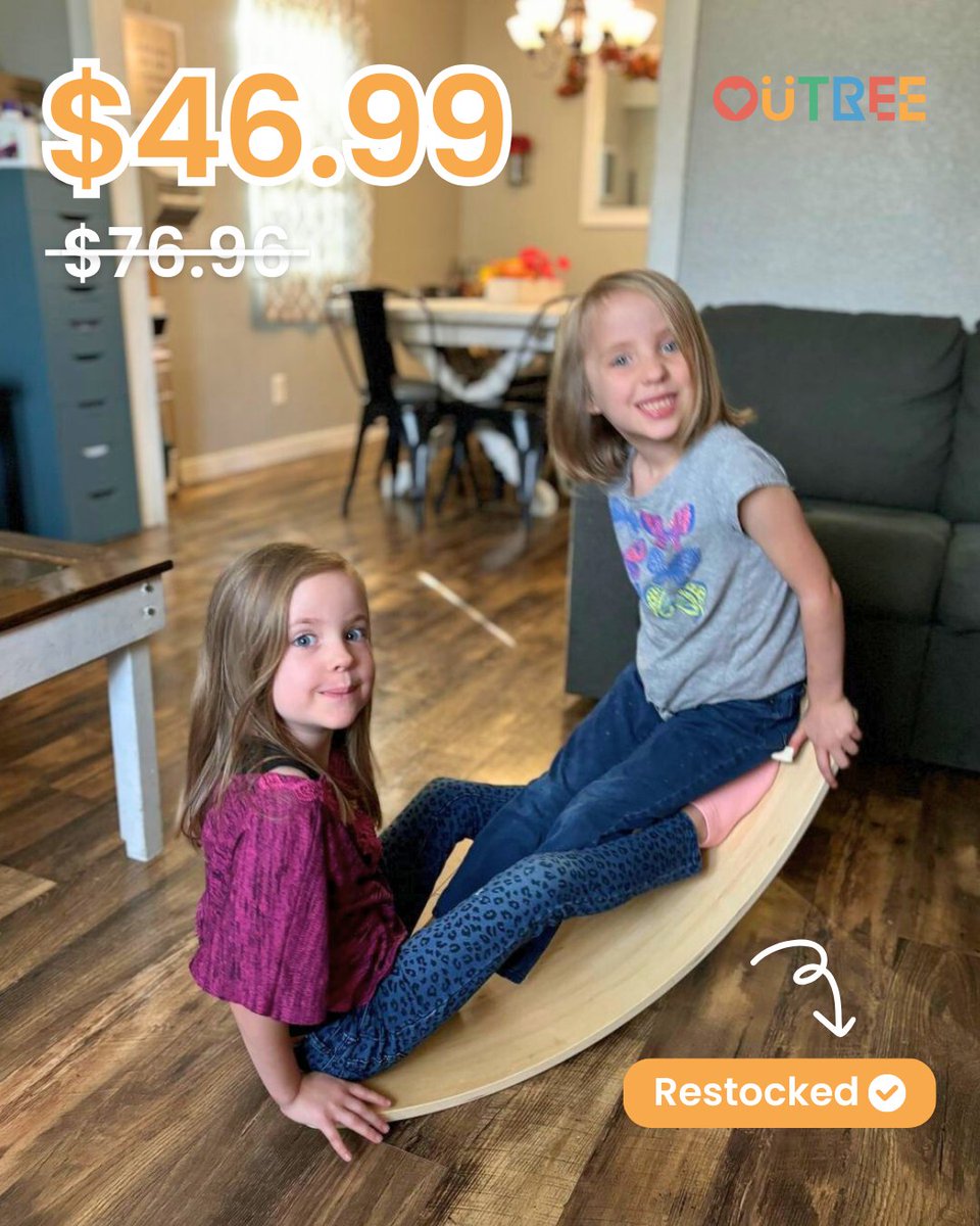 OUTREEKIDS's tweet photo. 🚨 IT’S BACK &amp; ON SALE! 🚨 Our Outree Balance Board is  at its lowest price ever! 🎉🙌 @lifeinthemundane ’s little ones are having a blast balancing, rocking, and getting creative with endless ways to play! 💫

⚡ Currently only $46.99 on https://t.co/hDgs5N3kVQ 

#Outree https://t.co/wt4w5yb2Z6