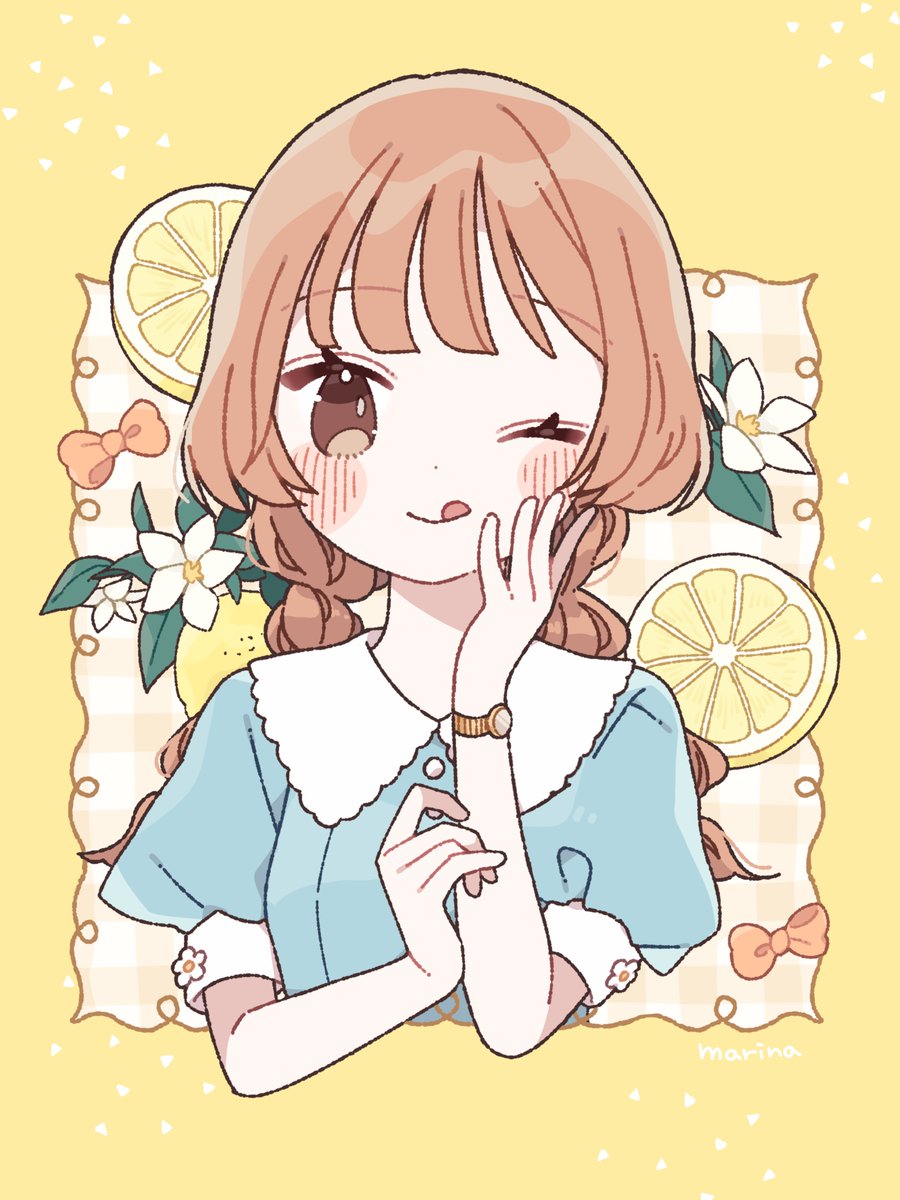 「𝕃𝕖𝕞𝕠𝕟 𝕔𝕒𝕜𝕖 」|毬那🌸LINE着せかえ発売のイラスト
