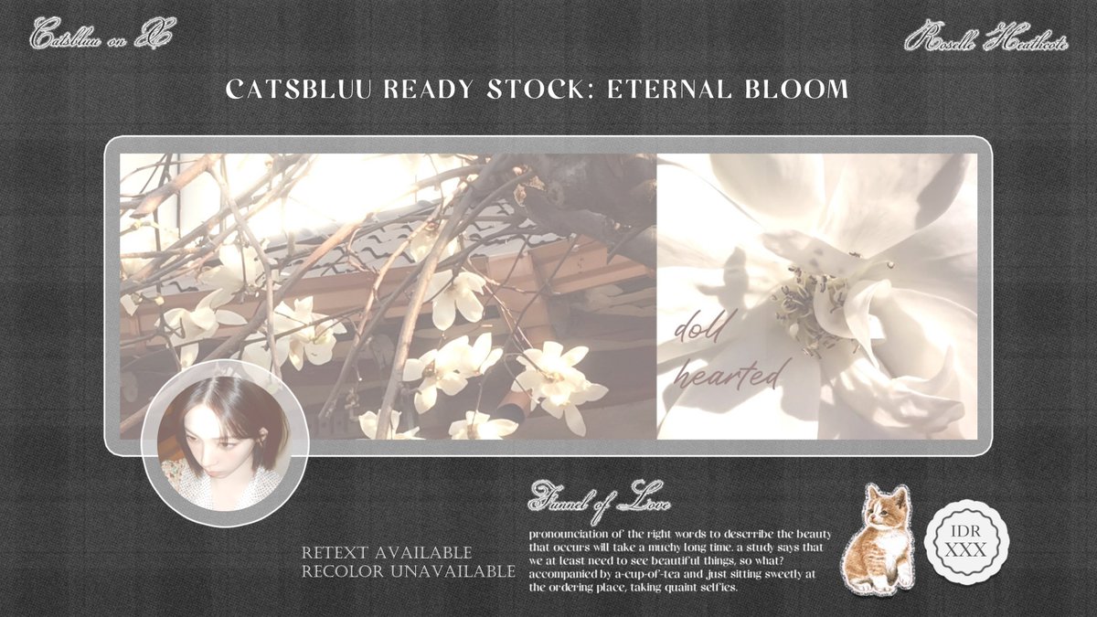 hi, any interaction will be appreciated! <3

halo teman teman! 🧚🏻‍♀️ ocel membawa layout READY STOCK dari katalog Eternal Bloom. ketuk DM-ku bila kalian tertarik! ✉️ untuk pricenya akan aku taruh di ALT yaa. terima kasih banyak! ♡♡... 🌟

#zonaba #zonauang #zonajajan