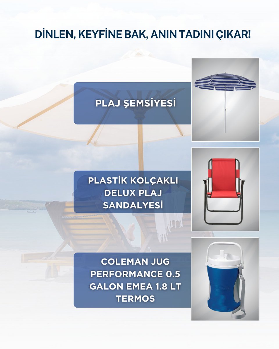 🌞 Plaj, Kamp ve Outdoor Keyfinizi Artıran Ürünler! 🏕️🌊

🌍 denizmarketiyiz.biz

📞 Detaylı bilgi için: 0554 496 60 10 

#tatil #kamp #plaj #plajşemsiyesi #kampsandalyesi  #plajsandalyesi #plajmalzemeleri  #plajürünleri #havuzürünleri  #beach #kesfet  #denizmalzemeleri