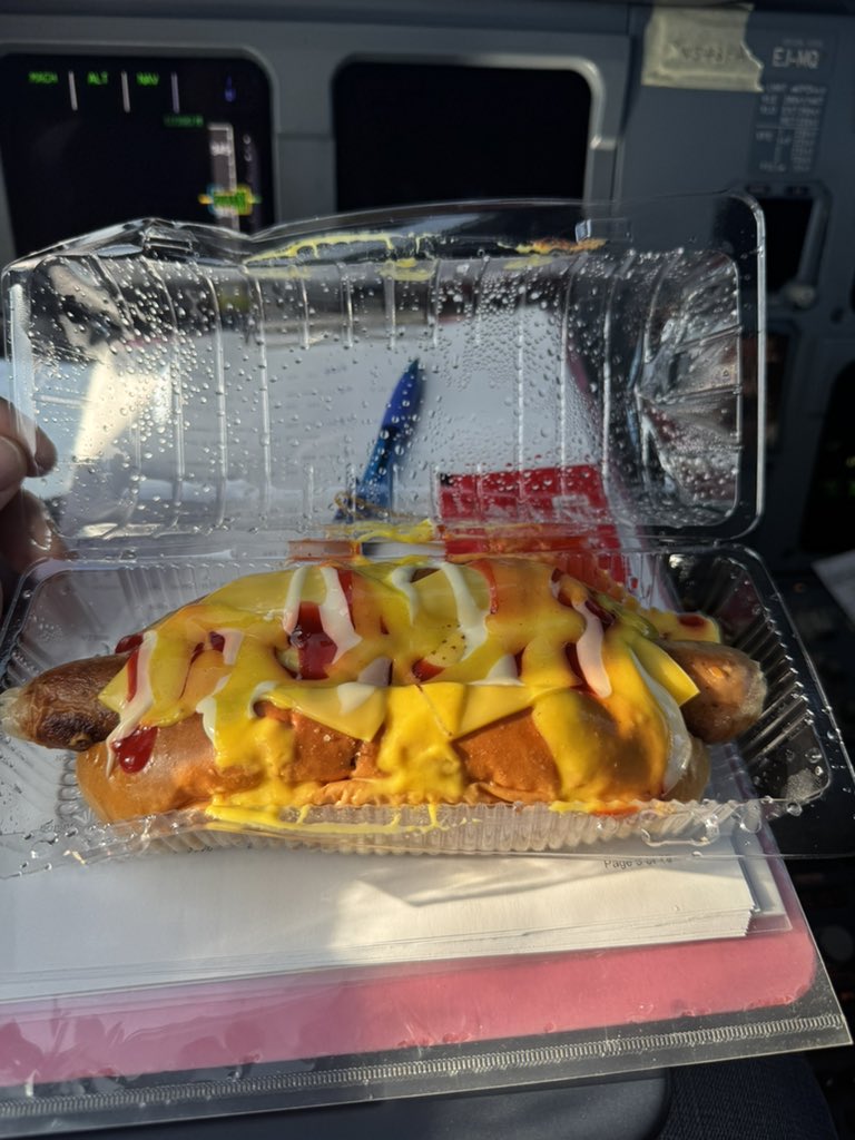 <a href="/pm_roa/">Patrick Roa</a> <a href="/Nomadic_OMD/">Nomadic Aviation Group 🇺🇸</a> <a href="/pm_roa/">Patrick Roa</a> couldn’t wait to try his Chinese hotdog 🌭 

I politely declined! Way too much going on there!