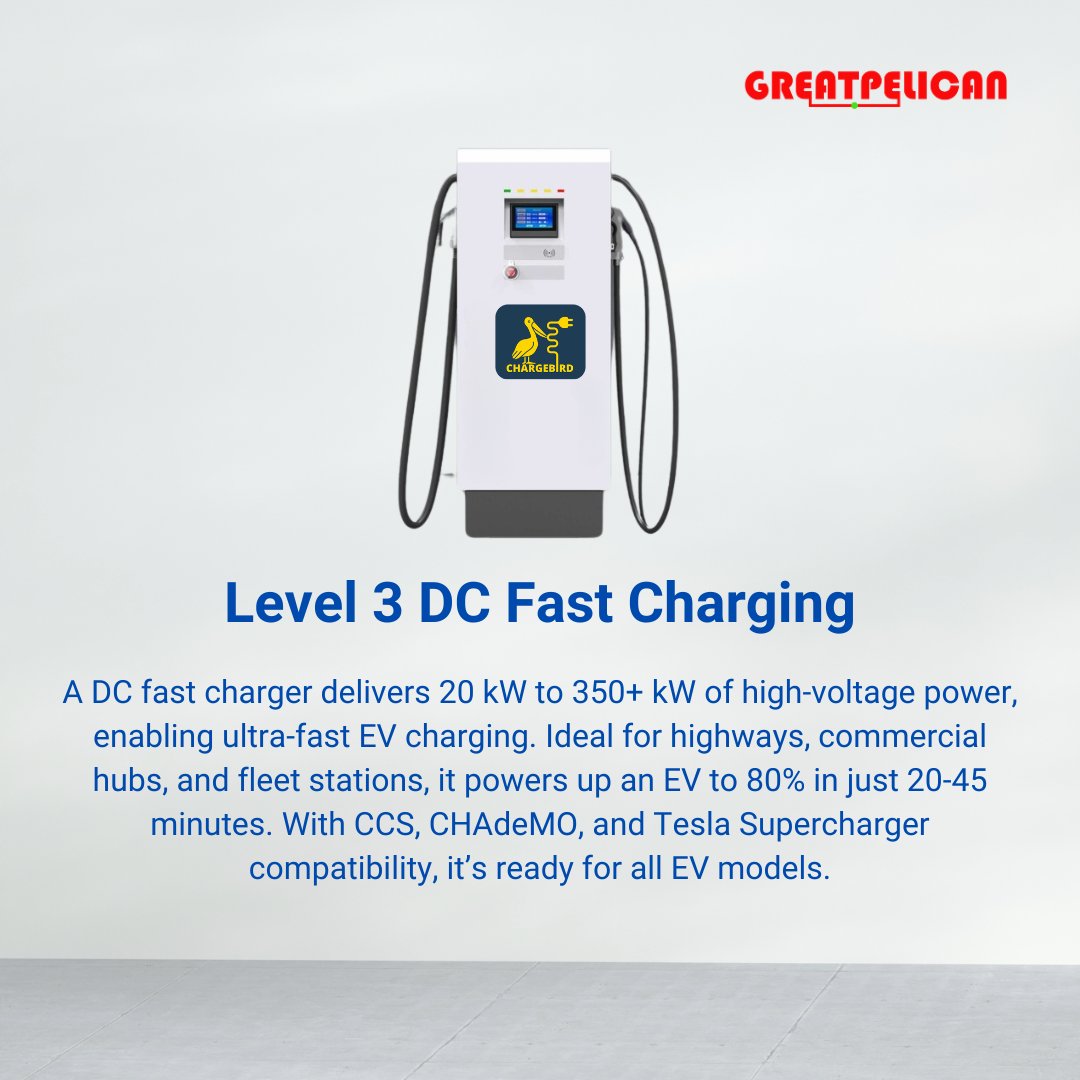 GreatpelicanL's tweet photo. Charge in minutes, not hours! Get up to 80% battery in just 20-45 minutes and keep moving without the wait!
#DCFastcharge #dcchargers #ultrafastcharger #evchargers #fastcharger #electricvehicles #greatpelican #chargebird https://t.co/RrcXeRPkf3
