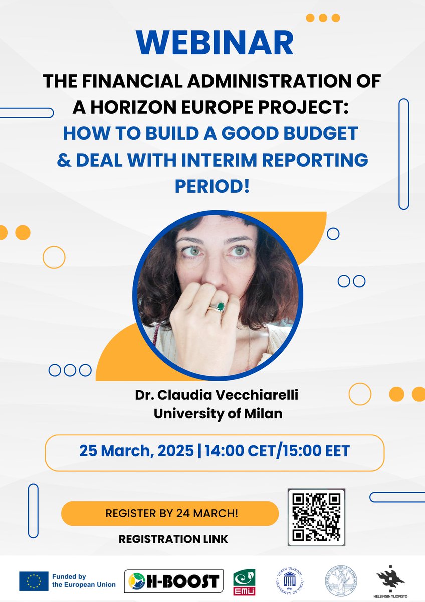 💡 PhD students &amp; young researchers! Learn how to manage project budgets &amp; reporting in Horizon Europe with expert Dr. Claudia Vecchiarelli.

📅 March 25, 2025 | ⏰ 14:00 CET / 15:00 EET
✍ Register by March 24 🔗 Link: lnkd.in/dc4nH6pm