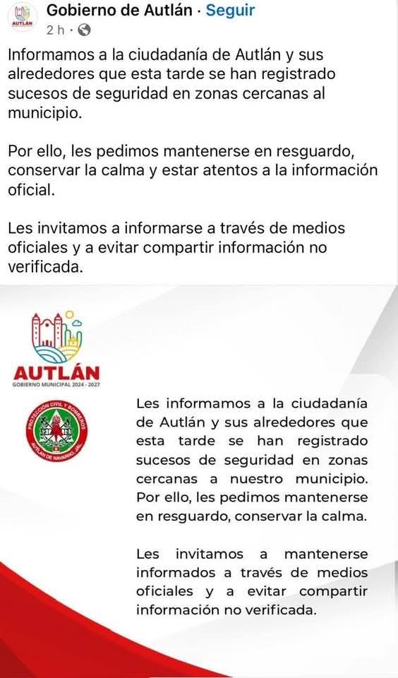aGnt3Just_GN's tweet photo. 🚨#Alerta #Jalisco Enfrentamientos, bloqueos y la captura de un líder del CJ-NG en Autlán-Casimiro Castillo dejan víctimas mortales entre la GN. La situación sigue tensa. ¡Población, manténganse resguardados! #Seguridad #Noticias #CasimiroCastillo #autlan #ULTIMAHORA https://t.co/TaDVVmAcGZ