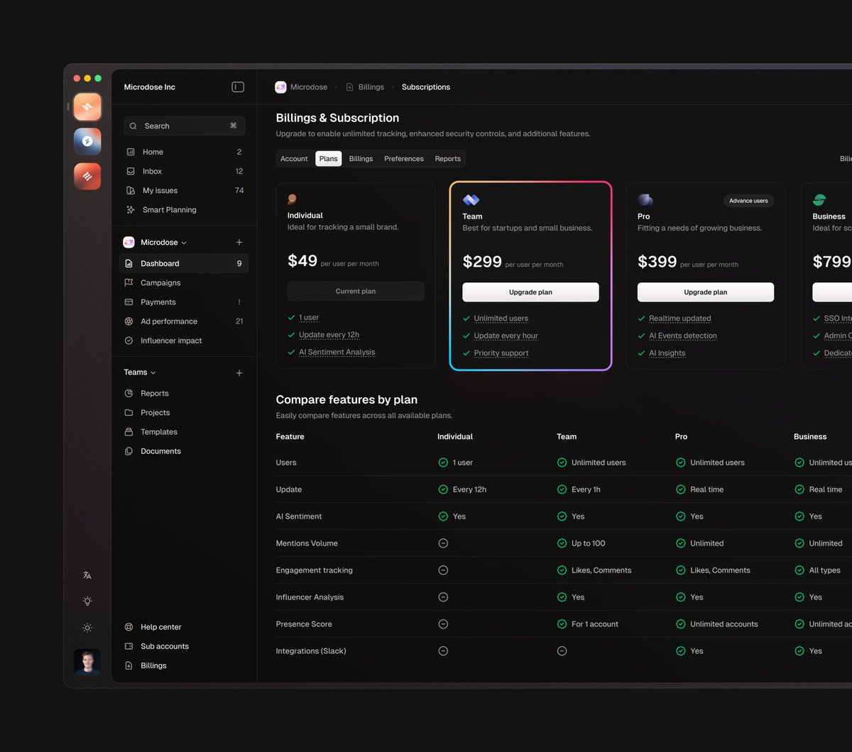 GM ❤️ In app pricing in dark mode this time. wdyt?