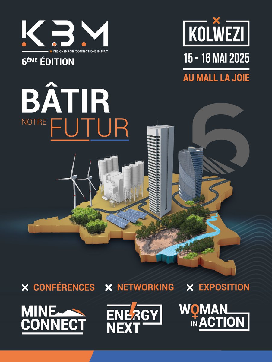 NOUVEAU LIEU – KBM 2025

Nous avons le plaisir de vous annoncer que la 6e édition du KBM 2025 se tiendra désormais au Mall La Joie à Kolwezi, du 15 au 16 mai 2025.

kbm-rdc.com/inscription-ta…

#Kolwezi #MallLaJoie #SalonB2B #Innovation #Lubumbashi #Kinshasa #Lualaba