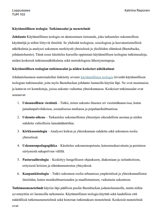 KatriinaRepone1's tweet photo. Tämähän menee mielenkiintoiseksi @helsinkiuni.
Islam kritiikin takia kurssini Käytännöllisen teologian perusteet on hylätty. 
Hylkäykseen johtanut loppuessee liitteenä (sen viimeisellä sivulla hylkäykseen johtanut kritiikki).

Akateeminen diskurssi pitäisi olla avointa ja sen pitäisi pystyä kohtaamaan muuttuva maailma. Olen palauttanut kaikki tehtävät ajoissa, ja ne täyttävät kaikki kurssilla vaadittavat kriteerit.
Itse olen mukana muutamassa tutkimusryhmässä, jossa tutkitaan terrorismin verkostoitumista Eurooppaan.
Tästä hyvänä esimerkkinä nämä Amerikan pakotteet Ruotsissa toimivalle islamistiselle Iranille toimivalle verkostolle: https://t.co/n1NZabZF5w
Uskalsin tuoda tämän kriittisen näkökulman loppuesseeseen, jossa viittaan myös tähän dataan: https://t.co/3qGwUCxQSa

Hylkäyksen syy:
Palautteena on, että tehtävää ei voi arvostella, koska essee sisältää arvoasetelman. 

Tämä johtopäätös opettajalta on kuitenkin virheellinen (statistiikka huomioiden). Kyse ei ole arvoasetelmasta, vaan tilastollisesti todistettavasta tosiasiasta, johon uskalsin tuoda kriittisen näkökulman. 
Kriittisten näkökulmien tuominen on Helsingin yliopiston ohjeistuksen mukaan sallittua, joten tähän vedoten vaadin loppuesseen uudelleen arvioimista. Voin ottaa islam kritiikin pois, mutta silloin pyydän selvityksen, miksi Helsingin yliopisto tällaista vaatisi.
Tästä alkaa nyt siis prosessi.

Loppukädessä vetoan mm. seuraaviin lakipykäliin:
Perustuslaki (731/1999)
12 § Sananvapaus: Jokaisella on oikeus ilmaista mielipiteensä vapaasti, mikä koskee myös yliopistoja.
16 § Sivistykselliset oikeudet: Tieteellinen tutkimus ja korkeakouluopetus ovat vapaita.
Yliopistolaki (558/2009)
6 § Tutkimuksen, taiteen ja opetuksen vapaus:      Yliopistolla on oikeus harjoittaa vapaasti tutkimusta ja antaa opetusta,  eikä yliopiston toimintaa tule rajoittaa poliittisilla tai ideologisilla perusteilla.
Euroopan ihmisoikeussopimus ja EU:n perusoikeuskirja
Ne takaavat sananvapauden ja akateemisen     
 vapauden myös korkeakouluissa.