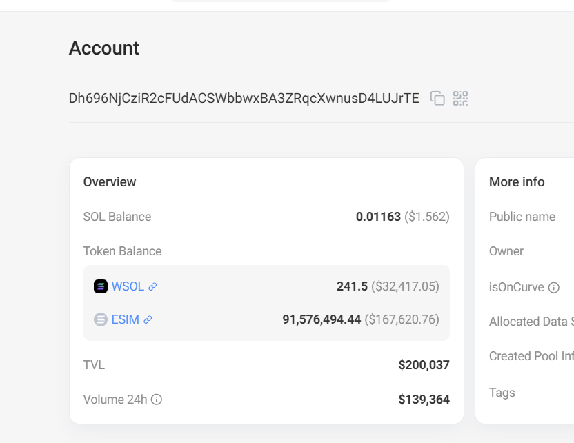 MidCurveMortal's tweet image. $ESIM top holder has LP'd his entire supply instead of selling. 

Big brain.